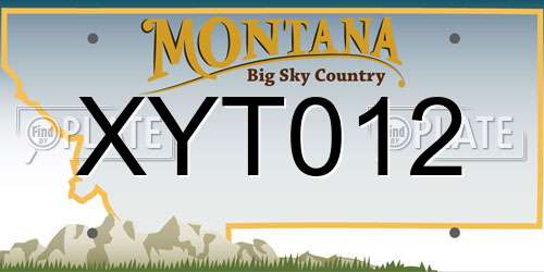 XYT012 Montana License Plate