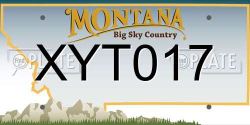 XYT017 Montana License Plate