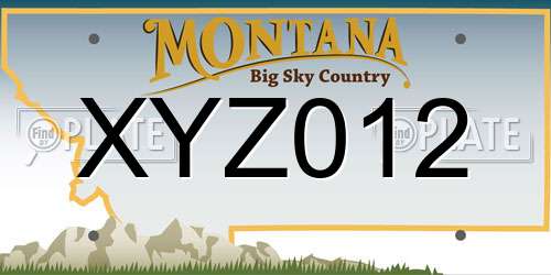 XYZ012 Montana License Plate