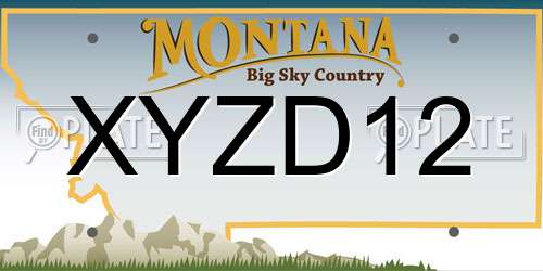 XYZD12 Montana License Plate
