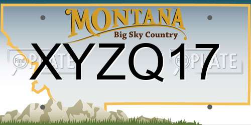 XYZQ17 Montana License Plate