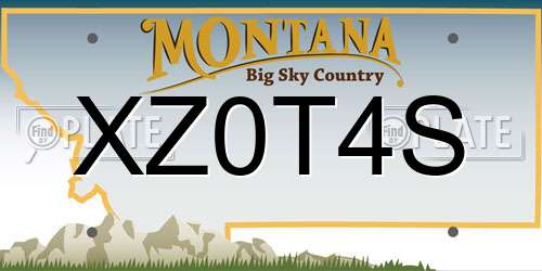 XZ0T4S Montana License Plate