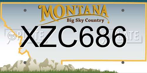 XZC686 Montana License Plate