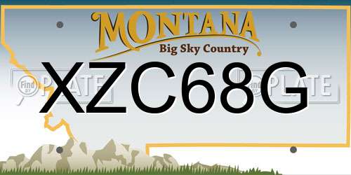 XZC68G Montana License Plate