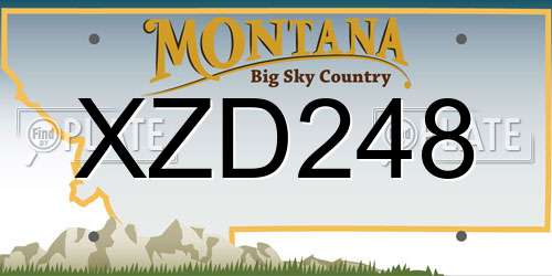 XZD248 Montana License Plate