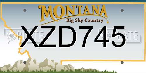 XZD745 Montana License Plate