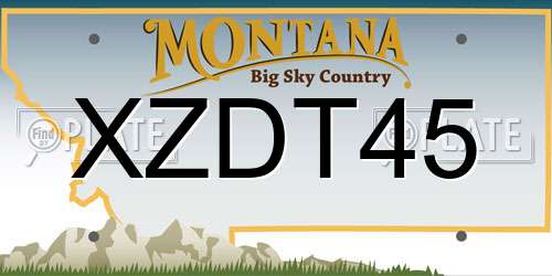 XZDT45 Montana License Plate
