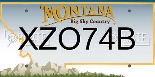 XZO74B Montana License Plate