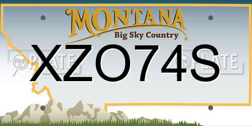 XZO74S Montana License Plate
