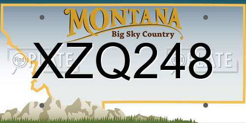 XZQ248 Montana License Plate