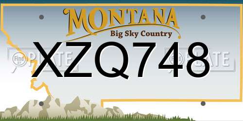 XZQ748 Montana License Plate
