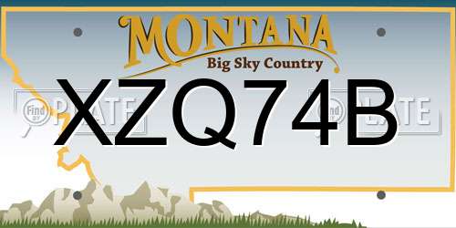 XZQ74B Montana License Plate