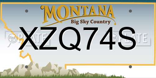 XZQ74S Montana License Plate