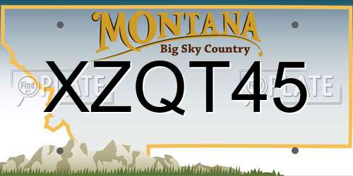 XZQT45 Montana License Plate