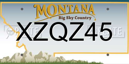 XZQZ45 Montana License Plate