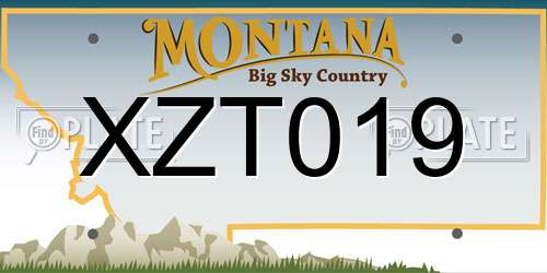 XZT019 Montana License Plate