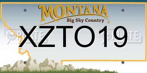 XZTO19 Montana License Plate