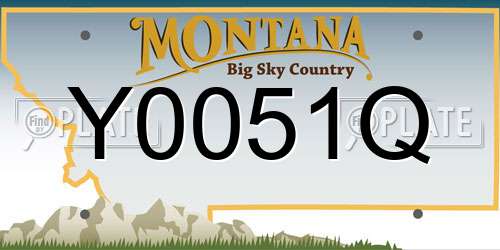 Y0051Q Montana License Plate