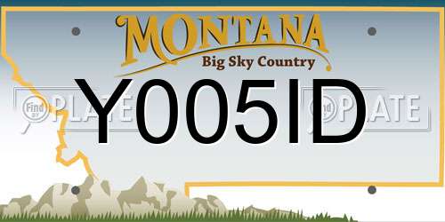 Y005ID Montana License Plate
