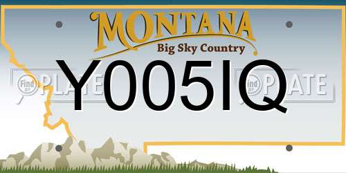 Y005IQ Montana License Plate