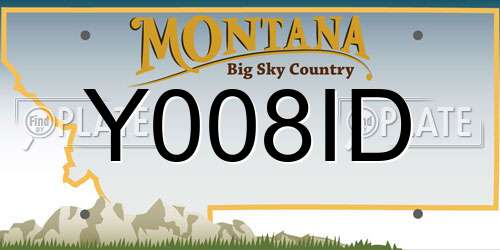 Y008ID Montana License Plate