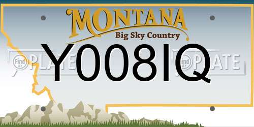 Y008IQ Montana License Plate