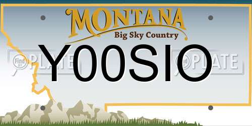 Y00SIO Montana License Plate