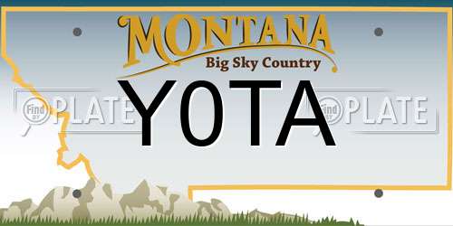 Y0TA Montana License Plate