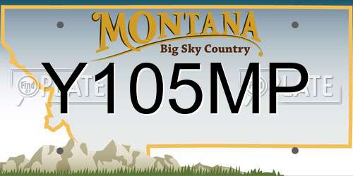 Y105MP Montana License Plate