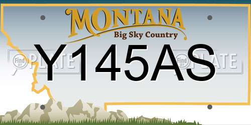Y145AS Montana License Plate