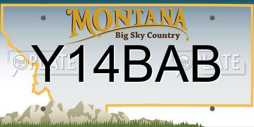 Y14BAB Montana License Plate