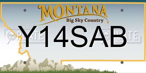 Y14SAB Montana License Plate