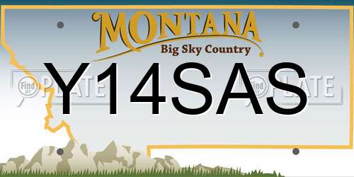 Y14SAS Montana License Plate