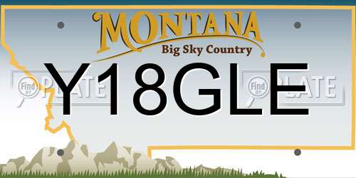 Y18GLE Montana License Plate