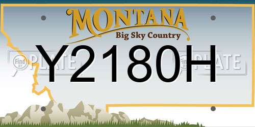 Y2180H Montana License Plate