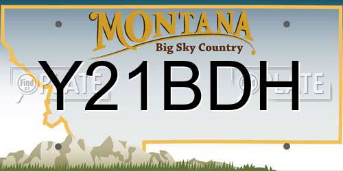 Y21BDH Montana License Plate