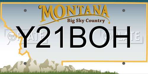 Y21BOH Montana License Plate