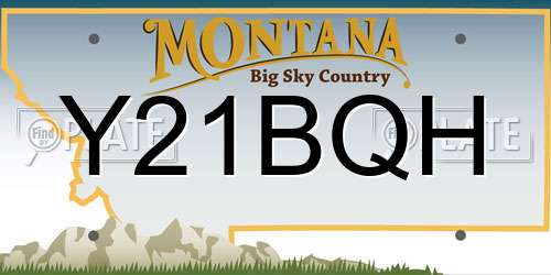 Y21BQH Montana License Plate