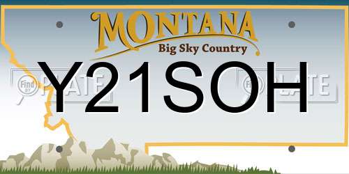 Y21SOH Montana License Plate