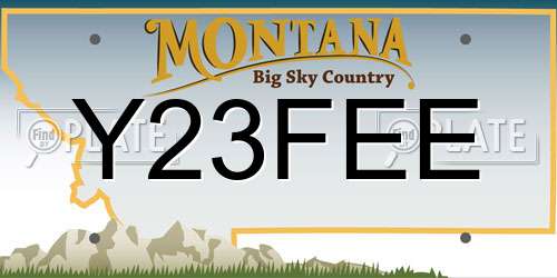 Y23FEE Montana License Plate