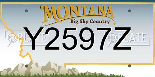 Y2597Z Montana License Plate