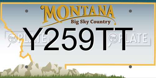 Y259TT Montana License Plate