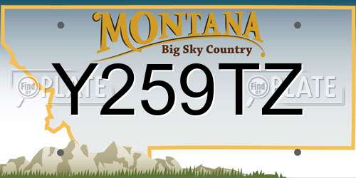 Y259TZ Montana License Plate