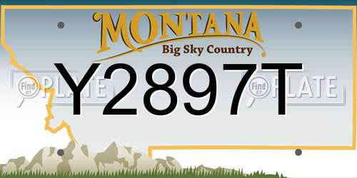 Y2897T Montana License Plate
