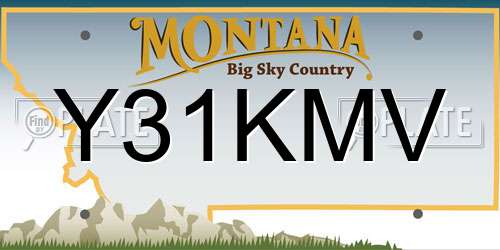 Y31KMV Montana License Plate