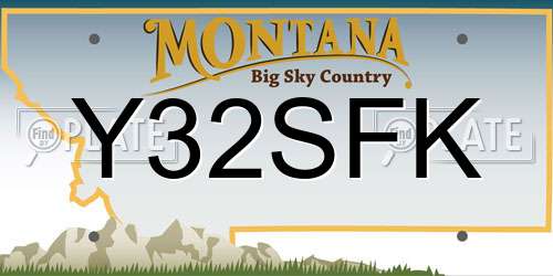 Y32SFK Montana License Plate