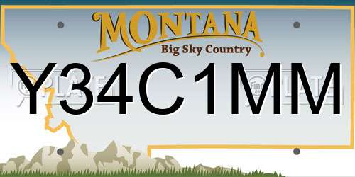 Y34C1MM Montana License Plate