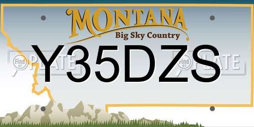 Y35DZS Montana License Plate