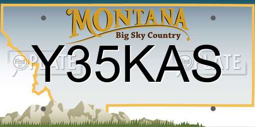 Y35KAS Montana License Plate