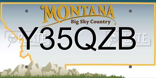 Y35QZB Montana License Plate